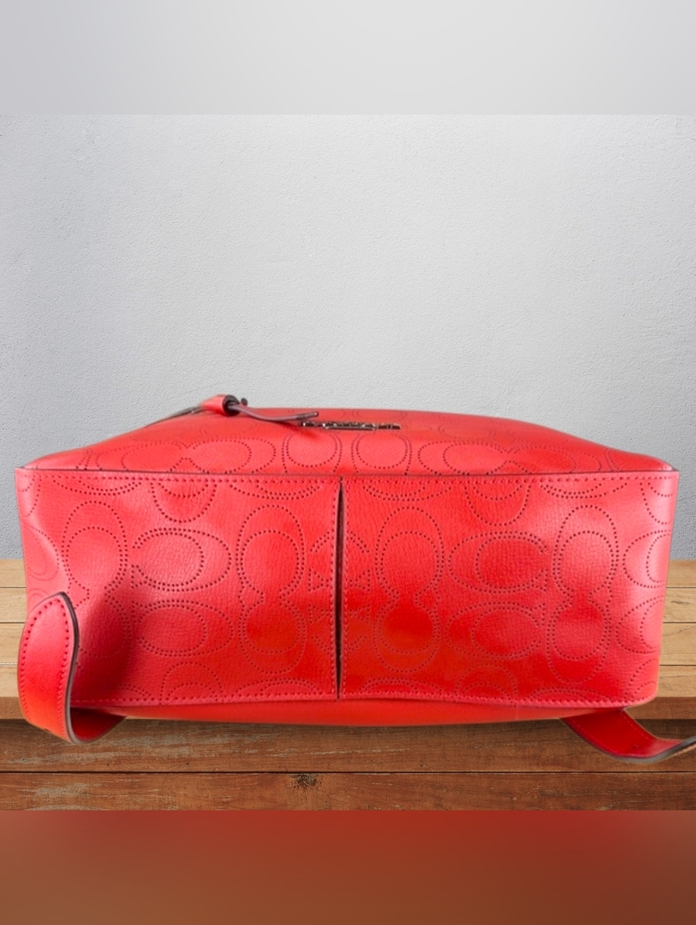 Coach Jordyn Perforated Leather Backpack Miami Red NWOT $450 Retail - Picture 8 of 16